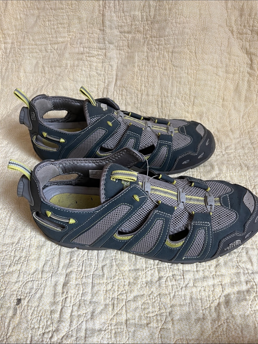 The North Face Men's Gray and Yellow Closed-Toe Hydrotrak Sandals - Picture 2 of 11